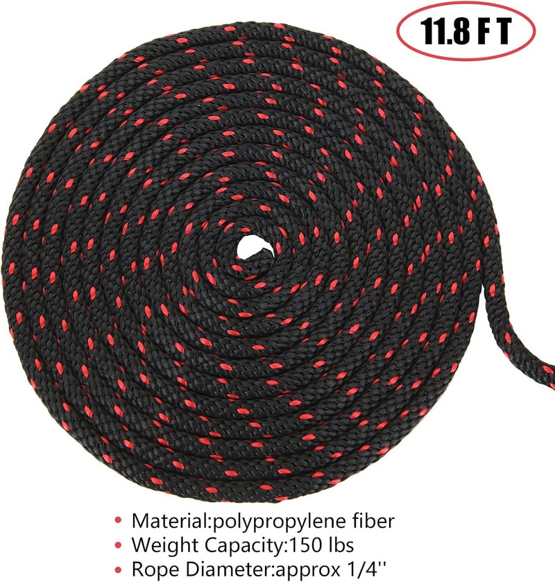 DIRBUY 4 pcs Kayak Rope Tie Downs - 1/4 inch x 12ft Kayak Ratchet Bow and Stern Tie Down - Heavy Duty Adjustable Rope Clip Tie Down for Outdoor Adventures - Image 2